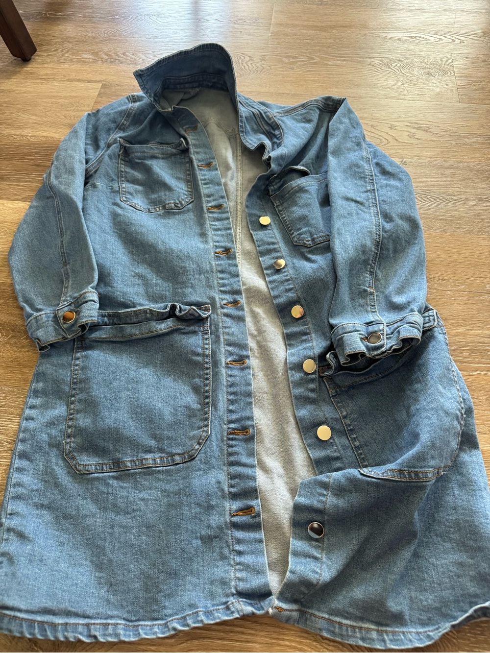 Women’s Denim Jacket Coat in Light Blue